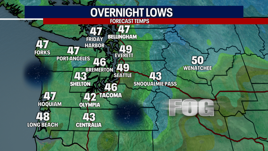 Tonight's lows