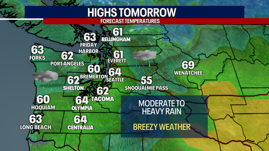 Slightly warmer-than-normal weather is on the way for Seattle this weekend; however, it'll be damp and cloudy.