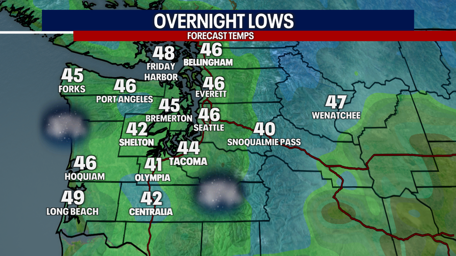 Overnight lows on Sunday morning.