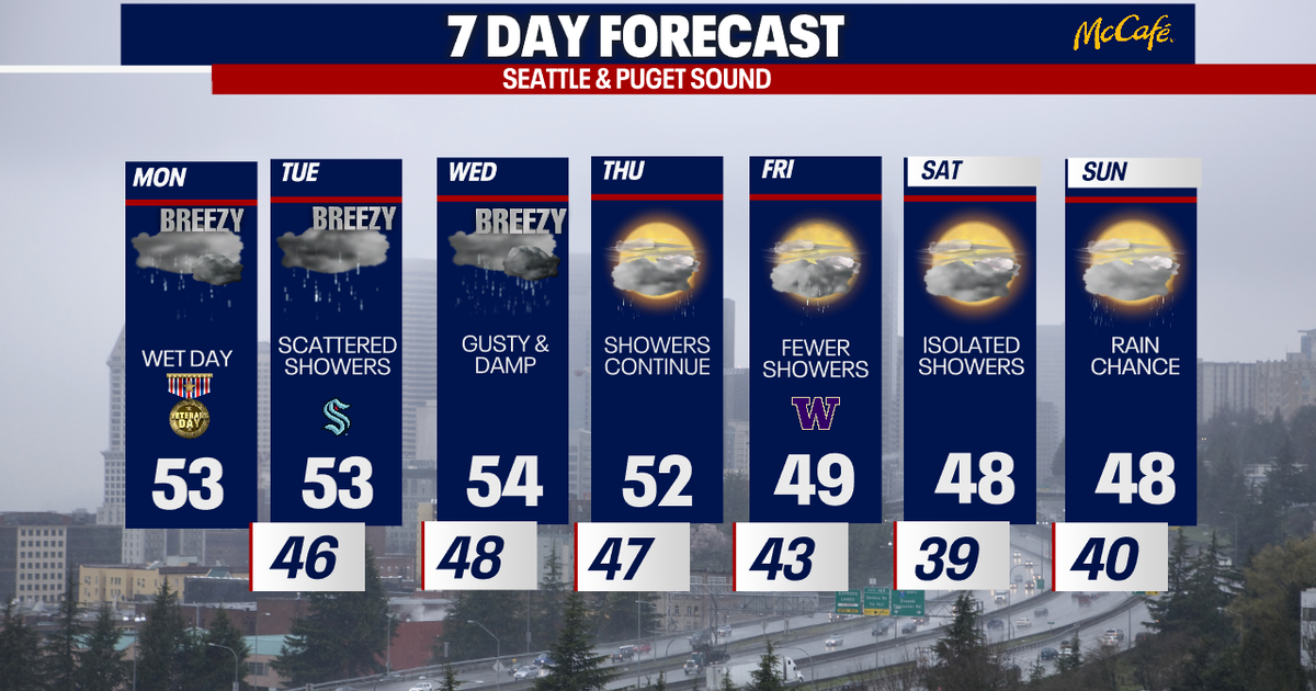 Dark, soggy and gusty stretch of weather for Seattle this week | FOX 13 ...