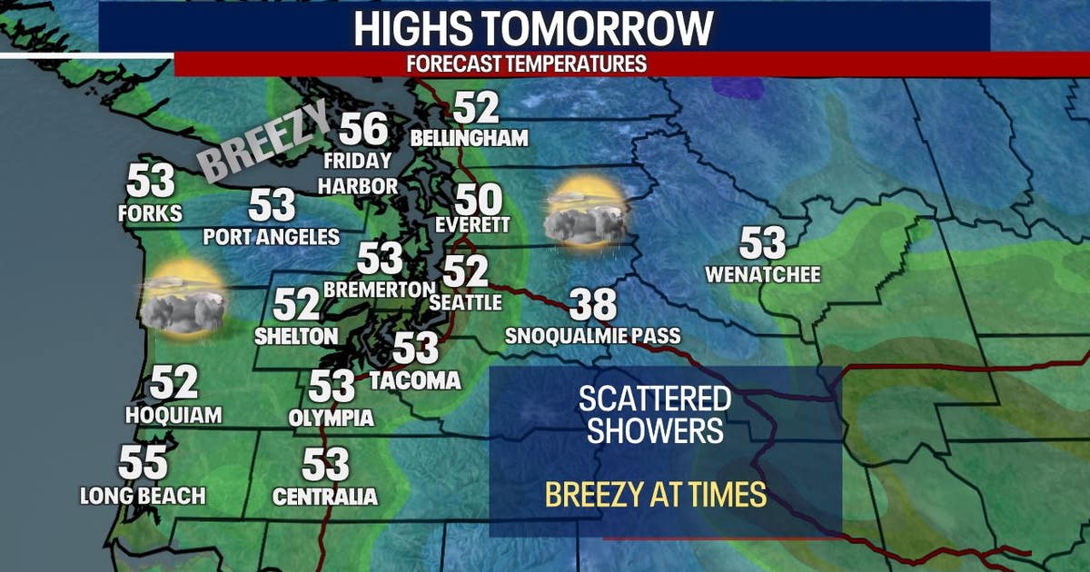 Showers, breezy winds at times and high mountain snow | FOX 13 Seattle
