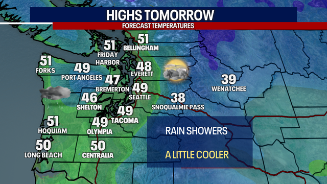 Seattle weather: Scattered showers Thursday, more wind and rain Friday