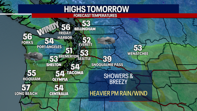 Seattle weather: Increasing wind and rain Tuesday afternoon