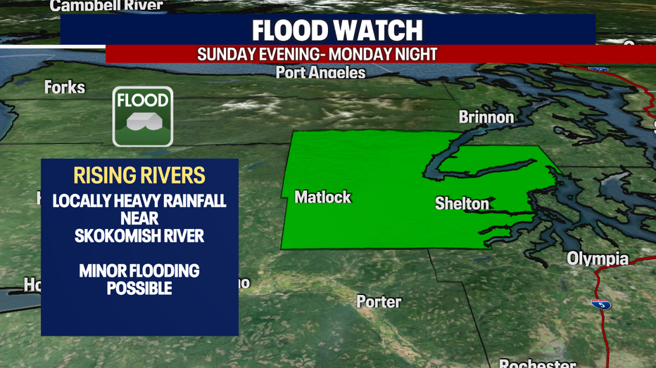 A flood watch is in effect for the Skokomish River. 