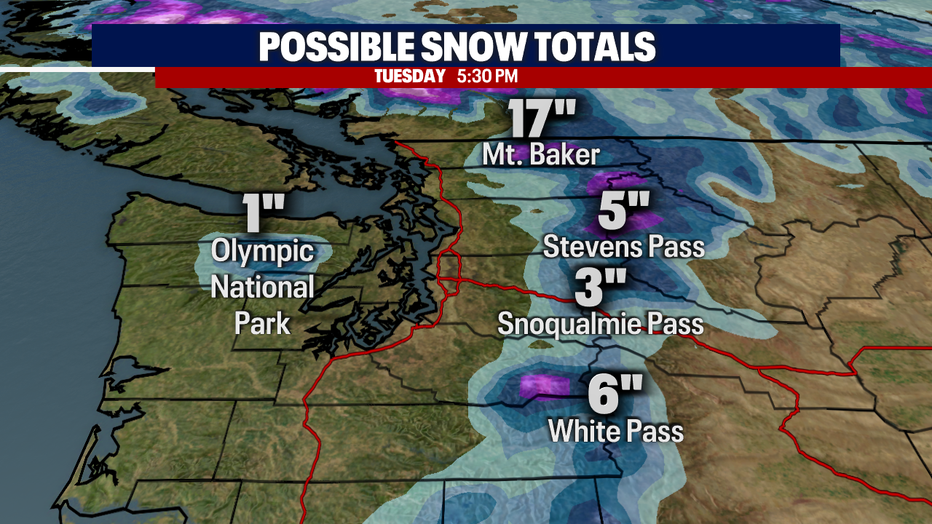 Expected snowfall totals