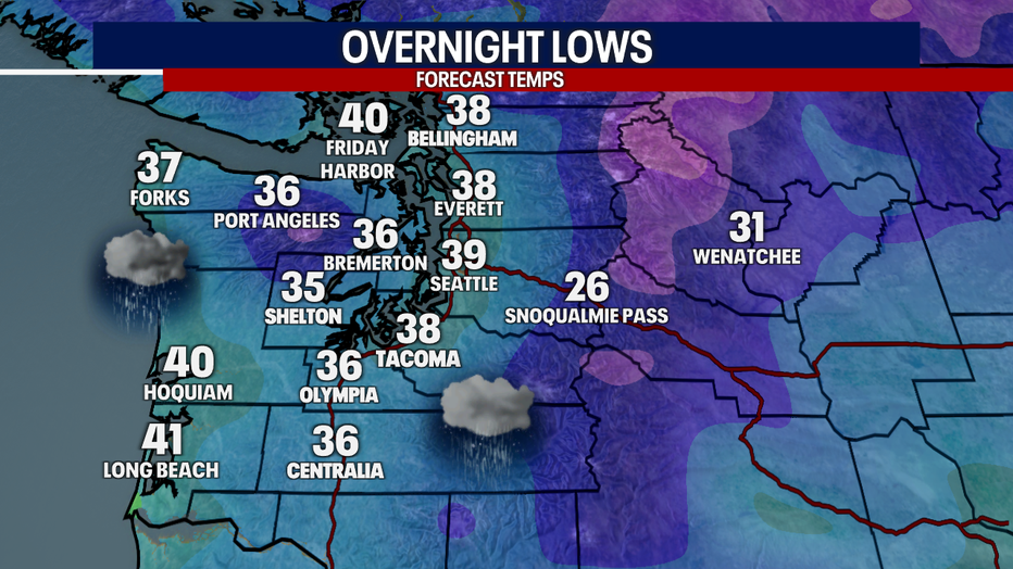 Overnight Lows in Western Washington.