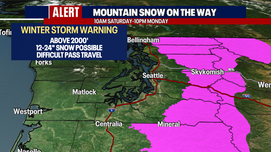 A Winter Storm Warning in the mountains.