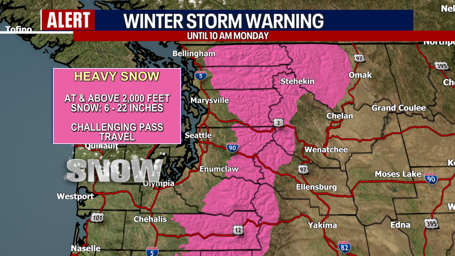 Winter Storm Warning in the passes