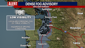 Seattle weather: Dense Fog Advisory and chilly temps through Thursday morning