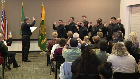 Pierce County Sheriff Ed Troyer holds final swearing-in ceremony