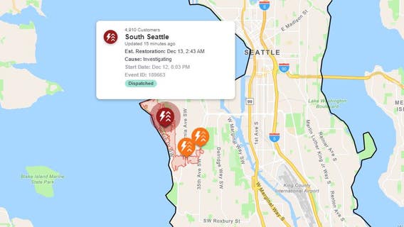Power restored to most in West Seattle after tree falls