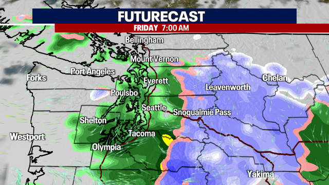 Seattle weather: More rain and mountain snow Friday