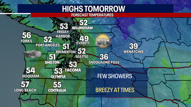Seattle weather: Several rounds of showers, mild temperatures through end of the week