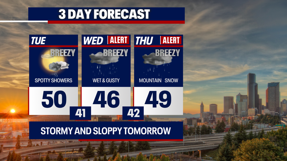Wet, dark and gusty weather is on the way for Christmas in Seattle.