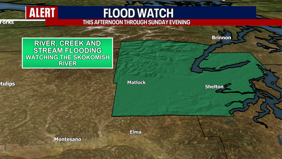 The Skokomish River in Mason County could flood this weekend.