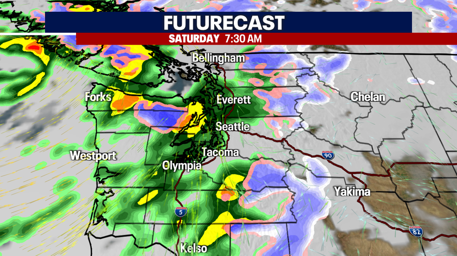 A wet Friday evening and Saturday morning around Puget Sound.