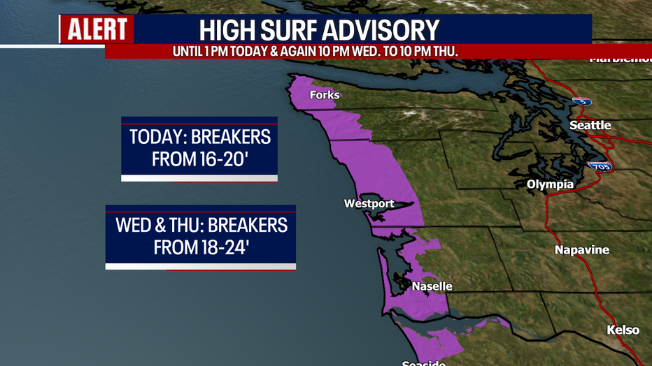 Dangerous high surf is forecast for the coast the next few days.
