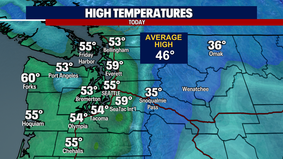 A mild afternoon around Western Washington today.