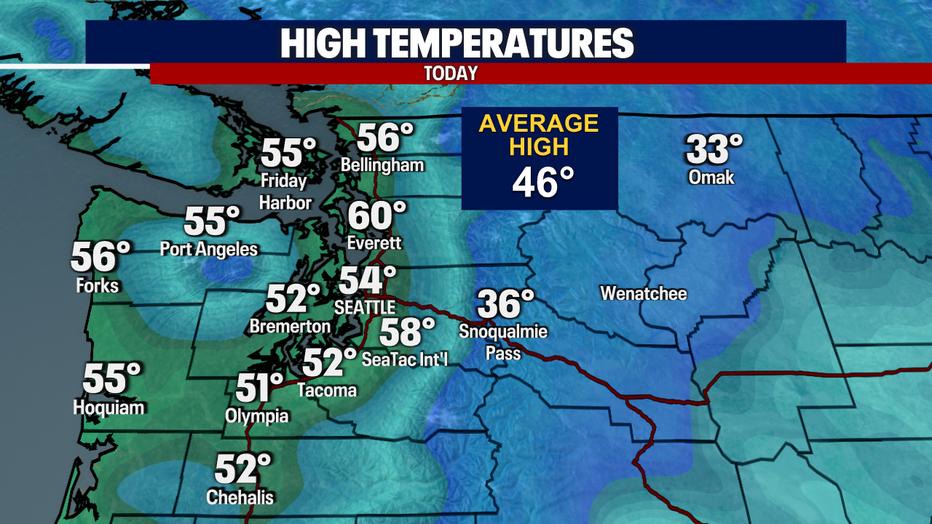 Another mild day around Puget Sound Saturday. 