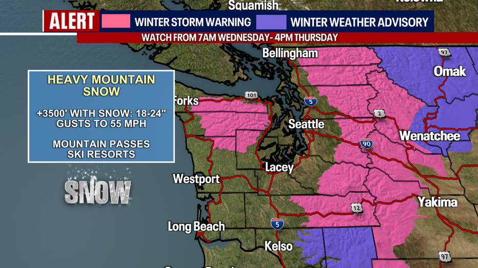 Winter weather alerts for the mountains. 