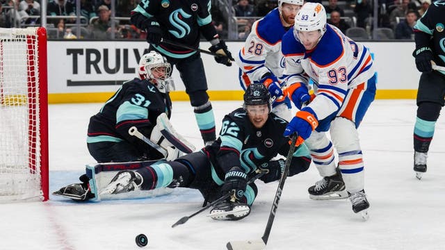 Oilers score twice in first six minutes as Seattle Kraken lose 4-2
