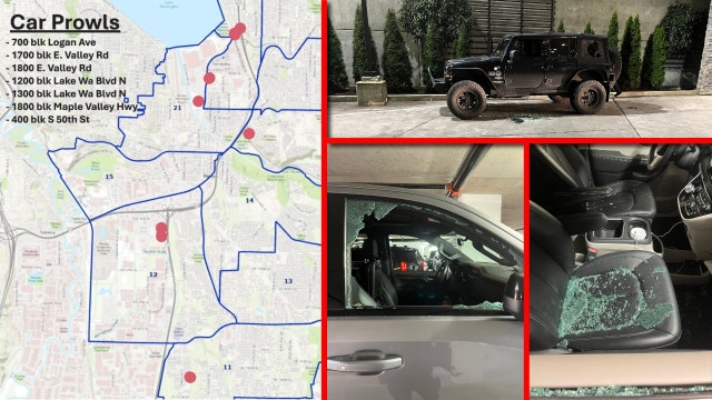 More than 60 cars broken into in Renton during overnight spree