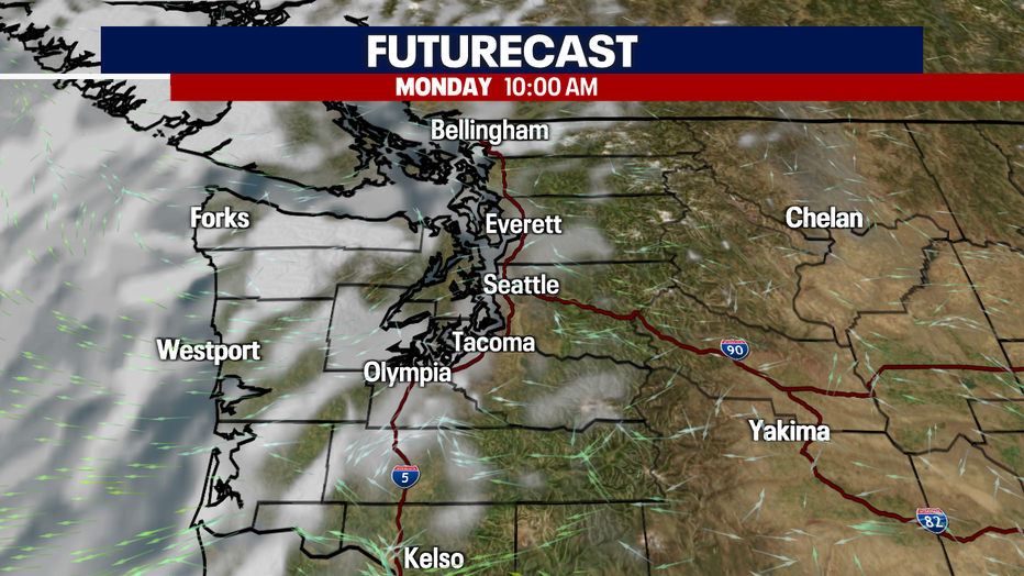 A few more clouds are forecast for Monday.