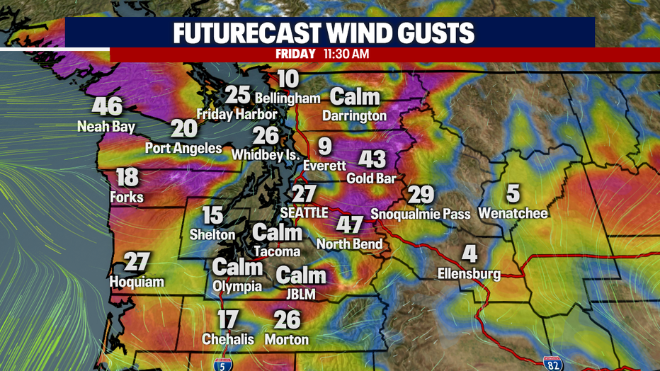 Increasing gap winds Thursday night into Friday.