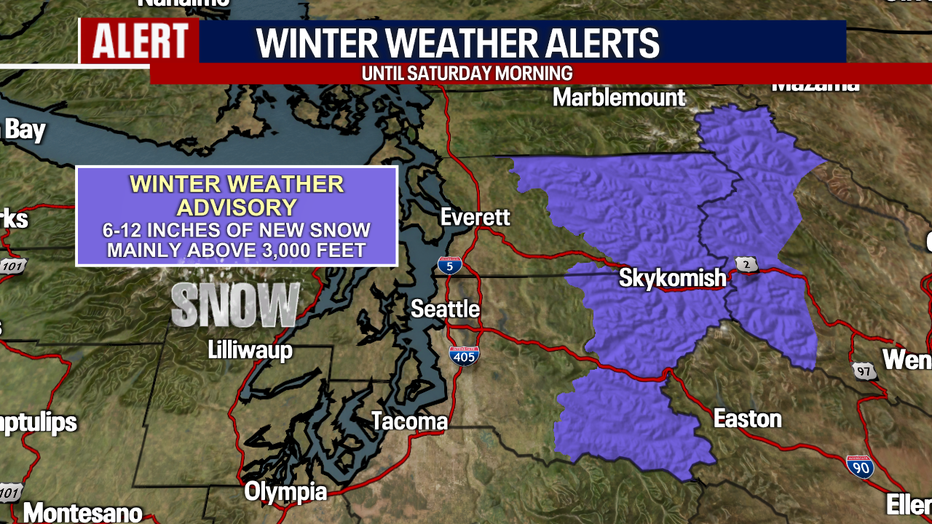 A Winter Weather Advisory is in effect over the Central Washington Cascades.