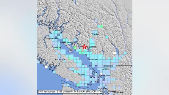 4.8 magnitude earthquake hits British Columbia, Canada Friday