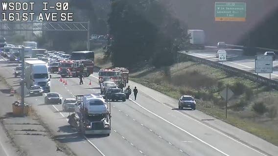 I-90 crash in Bellevue blocks lanes, snarls morning commute in WA