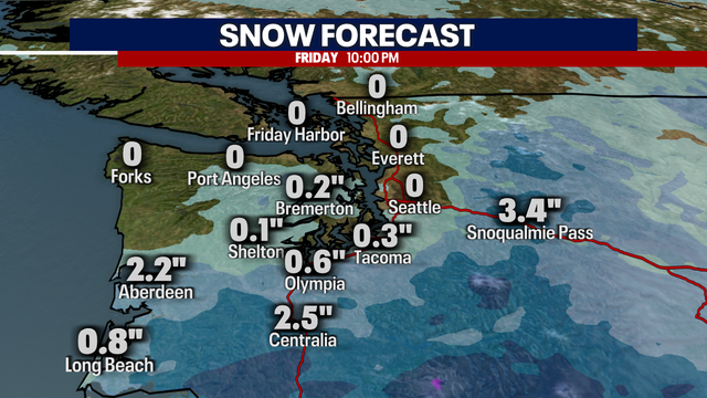 Seattle weather: South Sound snow for Thursday