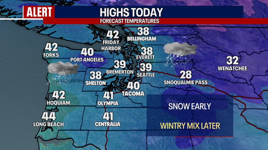 Cooler-than-normal weather is predicted in Seattle on Saturday.