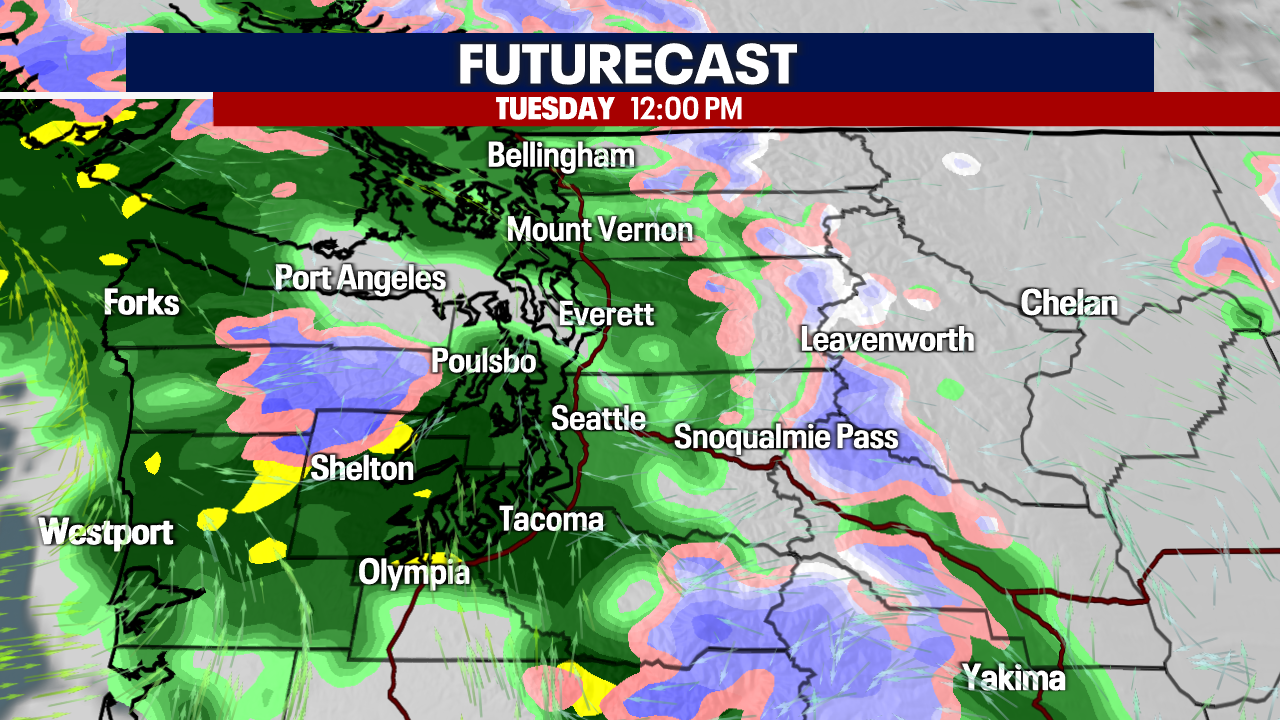 Rainy and breezy Tuesday around Puget Sound Rainy and breezy Tuesday around Puget Sound