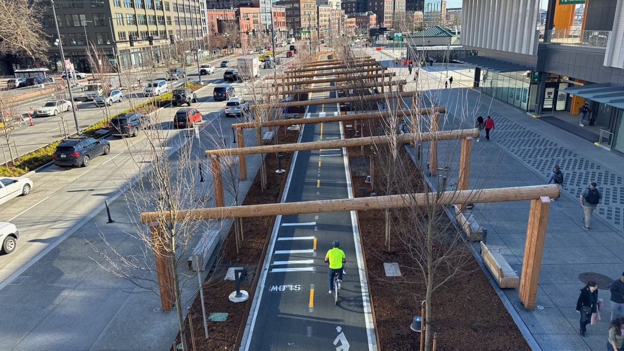 Seattle's new protected waterfront bike lanes debut Saturday Seattle's new protected waterfront bike lanes debut Saturday