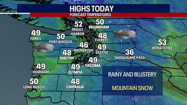 Seattle weather: Widespread rain, significant mountain snow ahead