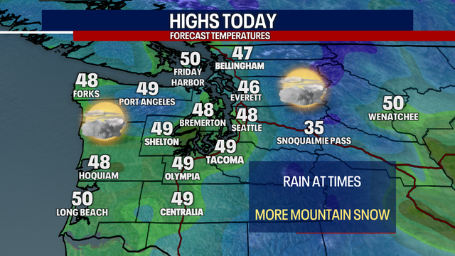 Seattle weather: Cool temperatures, lowland rain and mountain snow ahead