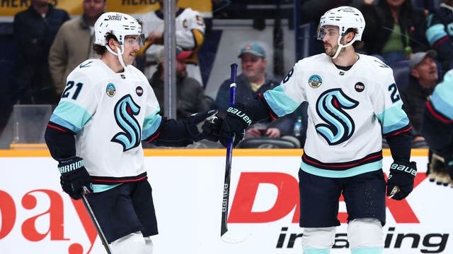 Mikey Eyssimont scores in Kraken debut, but Seattle falls 5-3 to Predators