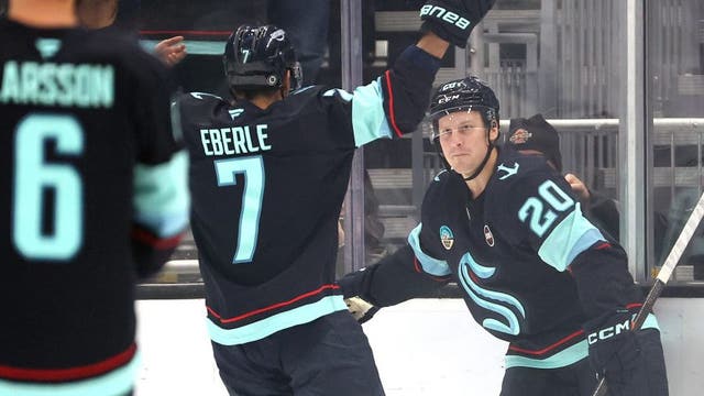 Eeli Tolvanen reaches 20-goal mark with two goals in 4-2 Seattle Kraken win over Utah