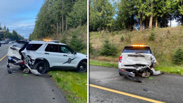 WA state patrol vehicle hit by suspected DUI driver