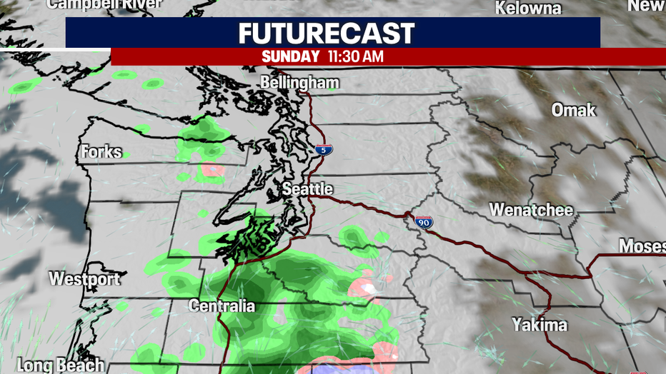 Increasing clouds around Western Washington by Sunday.