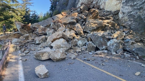 Rockslide shuts down Chuckanut Drive in Skagit County, WA