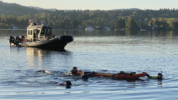 One rescued after car goes into water near Mercer Island, WA