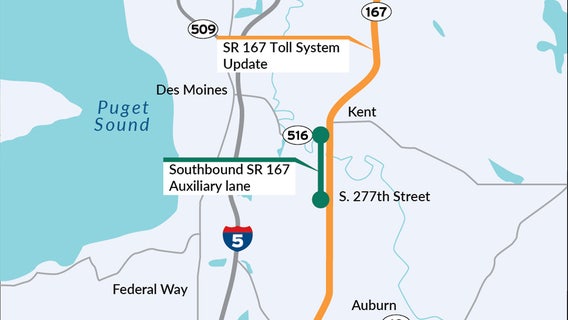 SR-167 to close in both directions later this week in Kent, WA