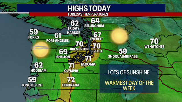 Seattle weather: Sunny and warm Friday; showers return for Easter