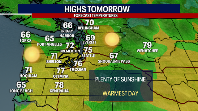 Seattle weather: Warmest temperatures of the season so far expected Thursday