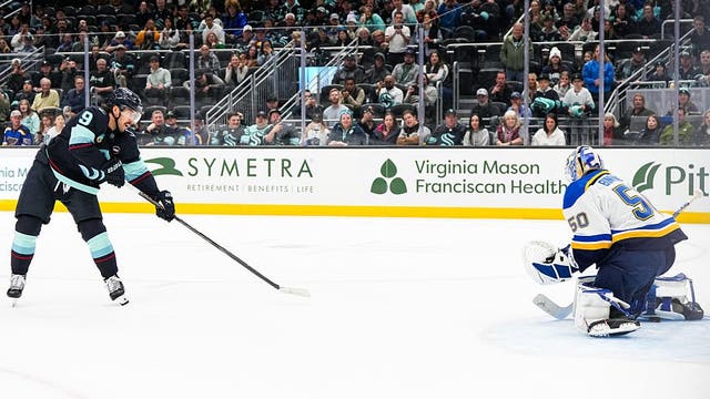 Seattle Kraken win 4-3 in seven-round shootout over Blues