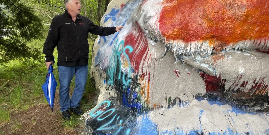 WA landmark Bellingham Rock on I-5 threatened by construction, some hope to save it