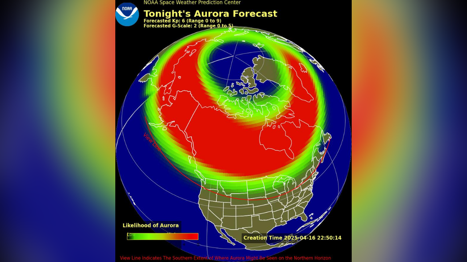 Aurora forecast Wednesday night