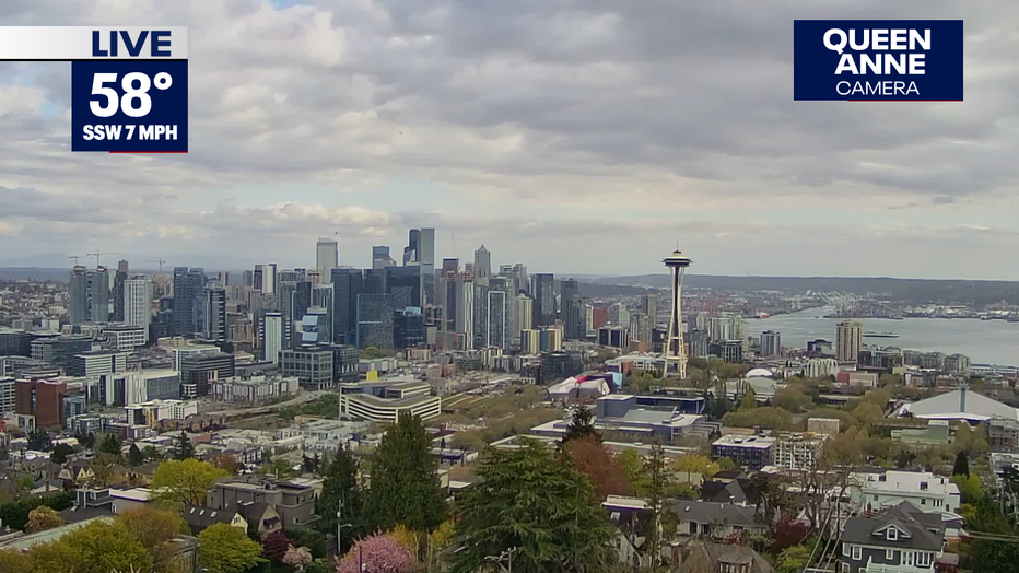 More clouds and cooler today.